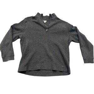 Calvin Klein Men's Dark Gray 1/4‎ Zip Mock Neck Sweater Long Sleeve Pullover L